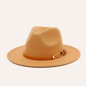 Bohemian Black Buckle belted Fedora Hat Minimalist